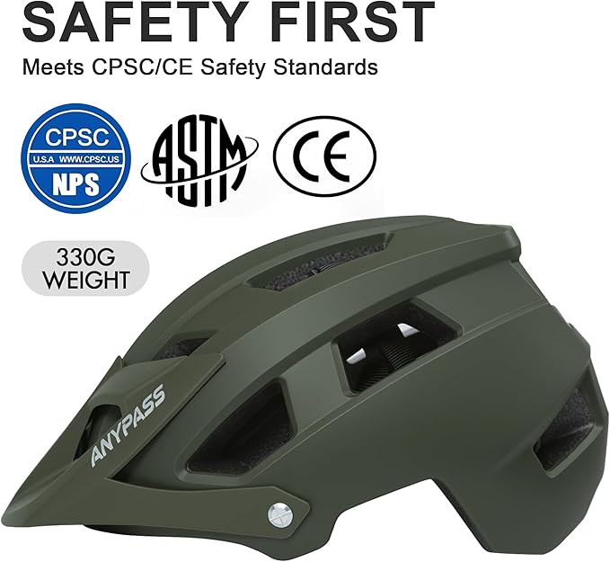 Mountain Bike Helmet Adult Men Women - Ultra Comfort, Super Lightweight Bicycle Helmets, MTB Cycling Gear Biking Accessories with Adjustable Fit & Removable Sun Visor