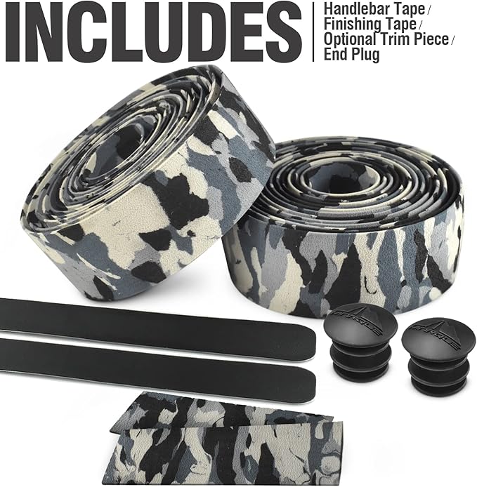 MARQUE Road Bike Handlebar Tape - Road Cycling Bicycle Handle Bar Wrap for Drop Bars with End Plugs - 2PCS per Set
