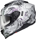 ScorpionEXO T520 Full Face Touring Motorcycle Helmet with Bluetooth Ready Speaker Pockets DOT ECE Approved Nama-Sushi (White/Chameleon - X-Large)