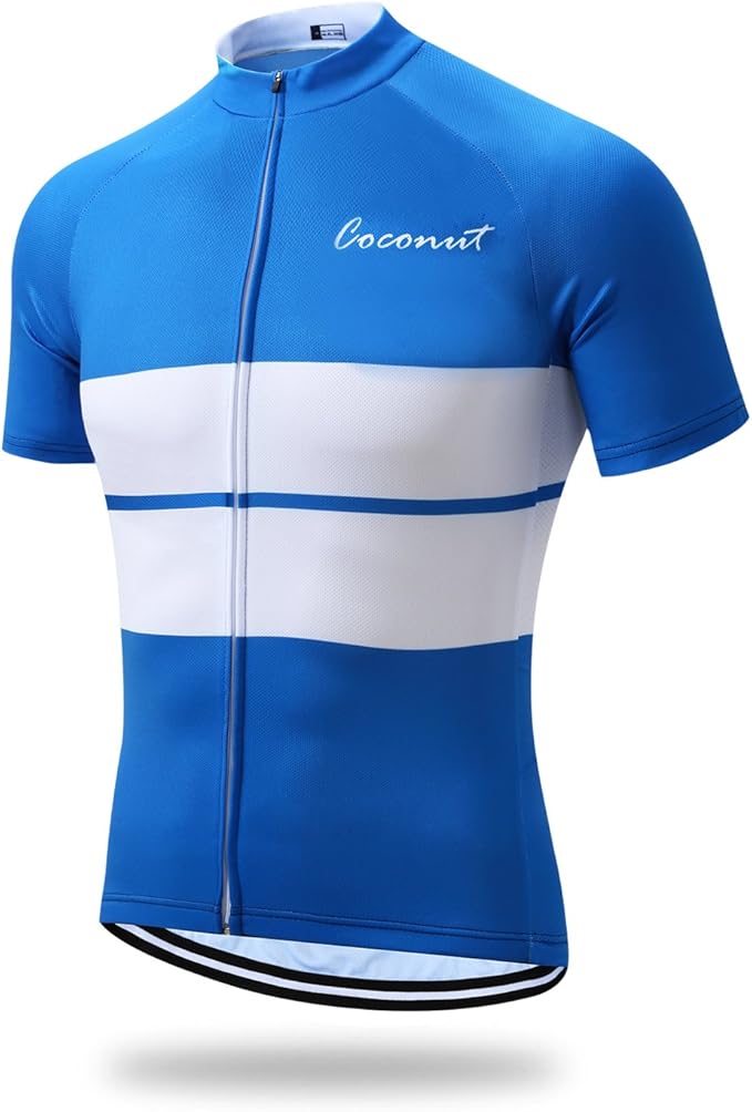 Coconut Ropamo CR Mens Cycling Jersey Short Sleeve Road Bike Shirt with 3+1 Zipper Pockets Breathable Quick Dry