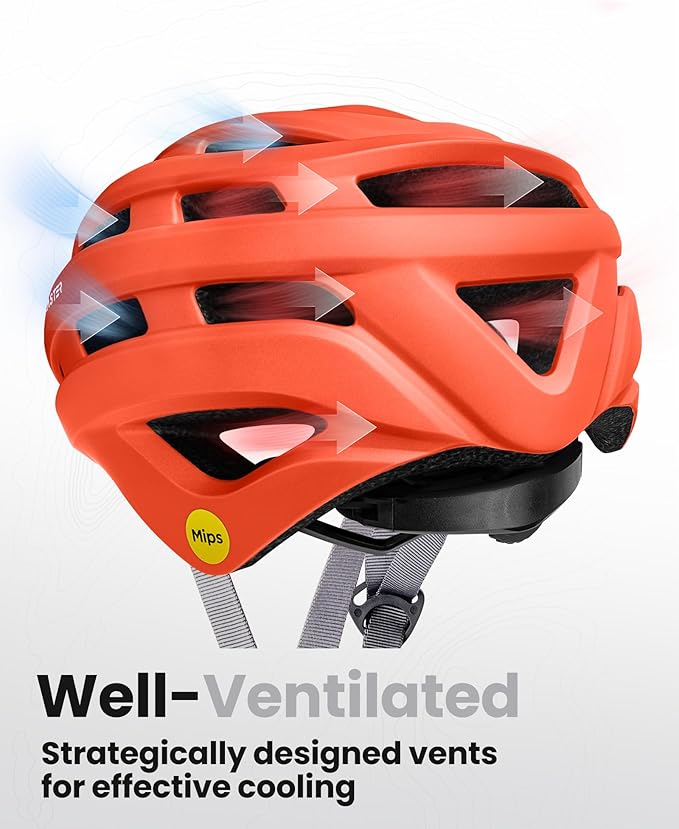 OutdoorMaster MIPS Bike Helmet for Adults-Two Removable Liners & Ventilation in Multi-Environment - Road Bicycle Helmets in Mountain, Motorway for Youth & Adult