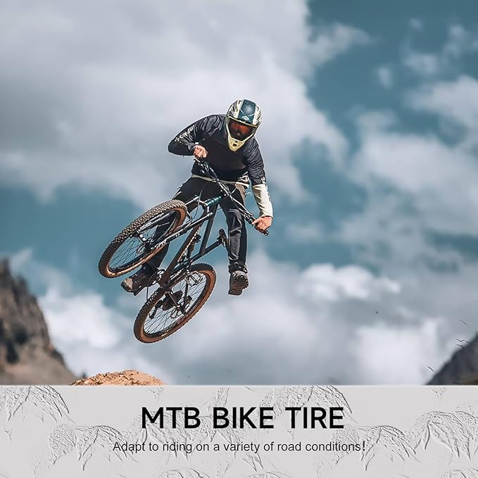 Hycline Mountain Bike Tire: 20/24/26/27.5-inch Folding Replacement High-Performance Wear-Resistant Bicycle Tires for MTB Off-Road Bike