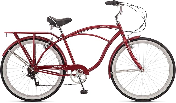 Schwinn Sanctuary 7 Cruiser Bike, 26 Inch Bike for Women and Men, 7-Speed Beach Cruiser Bicycle, Linear Pull Brakes, Comfortable Padded Seat, Upright Riding Position, Adult Bicycle