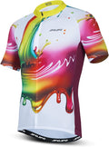 JPOJPO Men's Cycling Jersey Short Sleeved Mountain Bicycle Jerseys Breathable T- Shirt Tops S-3XL