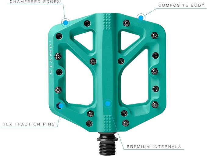 Crankbrothers Stamp Flat MTB Pedals - Size-Specific, Lightweight, Versatile, Durable Bike Pedals