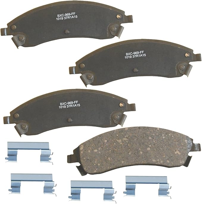 Bendix Premium SBC1019 Ceramic Front Brake Pads for Cadillac CTS 2007-2006, SRX 2009-2004, STS 2008-2005, Pontiac Bonneville 2005-2004