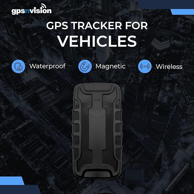 GPS Tracker for Vehicles with Built-in 6 Month Battery - Real Time GPS Tracker & Speed Alerts - Hidden Magnetic GPS Tracker for Cars, Fleets, Trailers - Subscription Required (USA Support)
