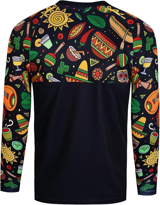 JPOJPO Men's Mountain Bike Jersey Long Sleeve MTB Off-Road Racing Downhill Motocross Shirts Quick Dry&Moisture-Wicking Tops