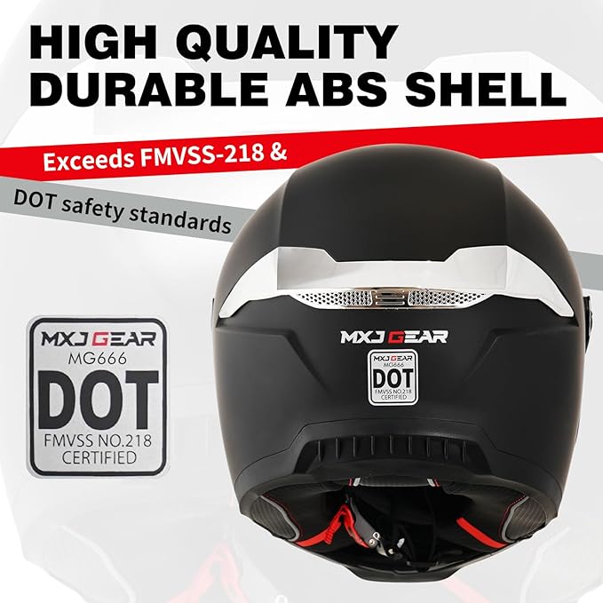 Motorcycle Helmets for Adult Men Women,Full Face Motorcycle Helmet,MG666 DOT Approved Motorbike Racing Street Bike Helmets with Two Visors