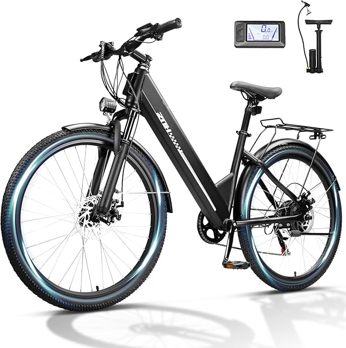 ZNH Electric Bike for Adults, 1000W Peak Motor 28MPH Mountain Ebike, 48V 13Ah Removable Battery Up to 65 Miles, 26" Electric Bicycle with 21-Speed Gear & Front Suspension, UL 2849 Certified