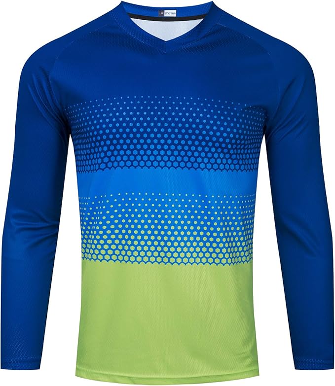 Men's Mountain Bike Jersey Long Sleeve Off-Road Clothing Downhill&Motocross Shirts Breathable/Moisture-Wicking Tops