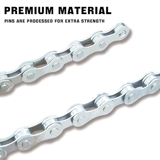 VERKSTAD 6/7/8 Speed Bike Chain, Bike Chain 1/2" x 3/32" 116 Links for Road MTB Racing Cycling