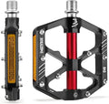 MZYRH 3 Bearings Mountain Bike Platform Pedals - Flat Alloy 9/16" Non-Slip Bicycle Pedals