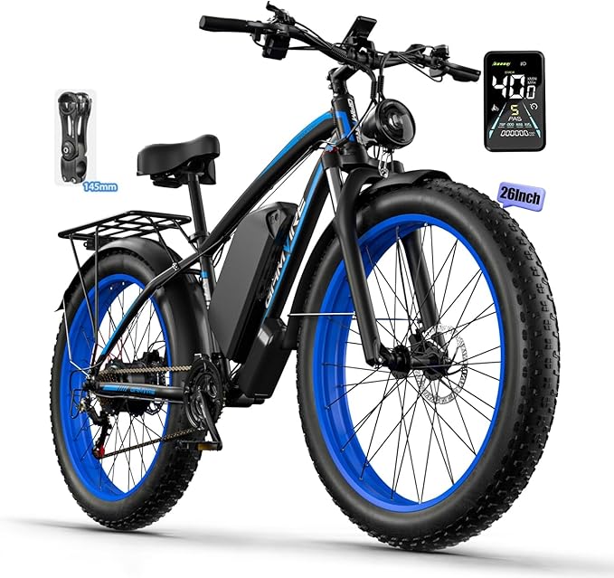 Ebike for Adults Electric, 52V 19.2Ah/32Ah, Peak 2000W/2500W E-Bike, 36/40MPH, 70 Miles/100Miles, Hydraulic Disc Brake, Off Road Snow Mountain E-Bike, 24"/26" Fat Tire Electric Bicycle UL2849 by SGS