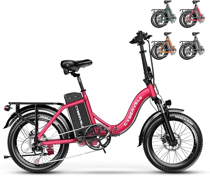 1000W Folding Electric Bike,48V 20AH Removable Battery EBike,30+MPH,80 Miles Max Range Electric Bike for Adults, 20" Fat TireFoldable ebike, Adult Electric Bicycles