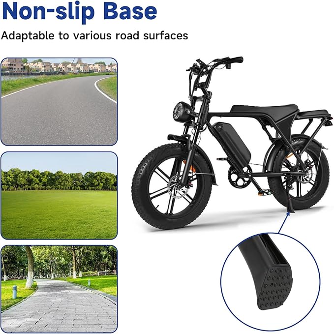 Universal Ebike Kickstand Compatible with Ridstar Q20 Pro Lite H20 H26 Pro Super 73 S2 RX Electric Bike, Adjustable Kick Stand for 20-29 Inch Adult Mountain Bike Fat Tire Folding E-Bike Parts