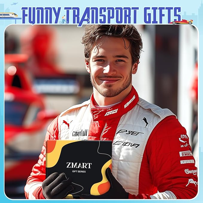 Zmart Transportation Gifts for Men Women - Airplane Cycling Race Car Socks for Adult
