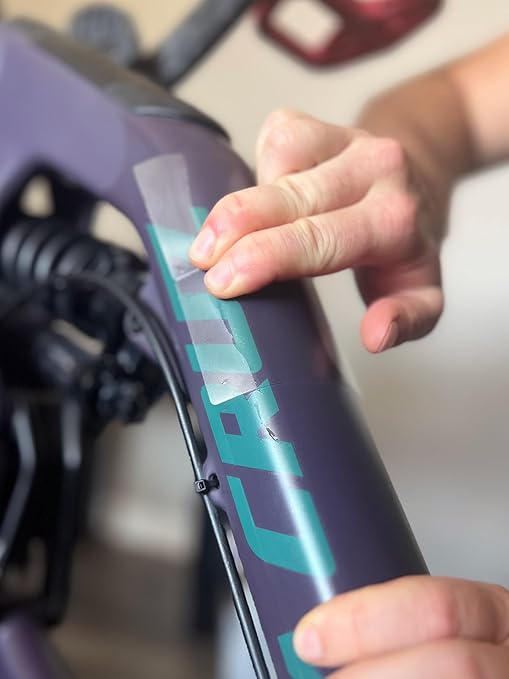 Precut Bike Frame Protection Tape- High Impact Clear Vinyl Wrap Includes 4 Sheets (8.5”x14.5) eBike, MTB Frame Protection, Protects from Scratches and Dings (Clear Matte)