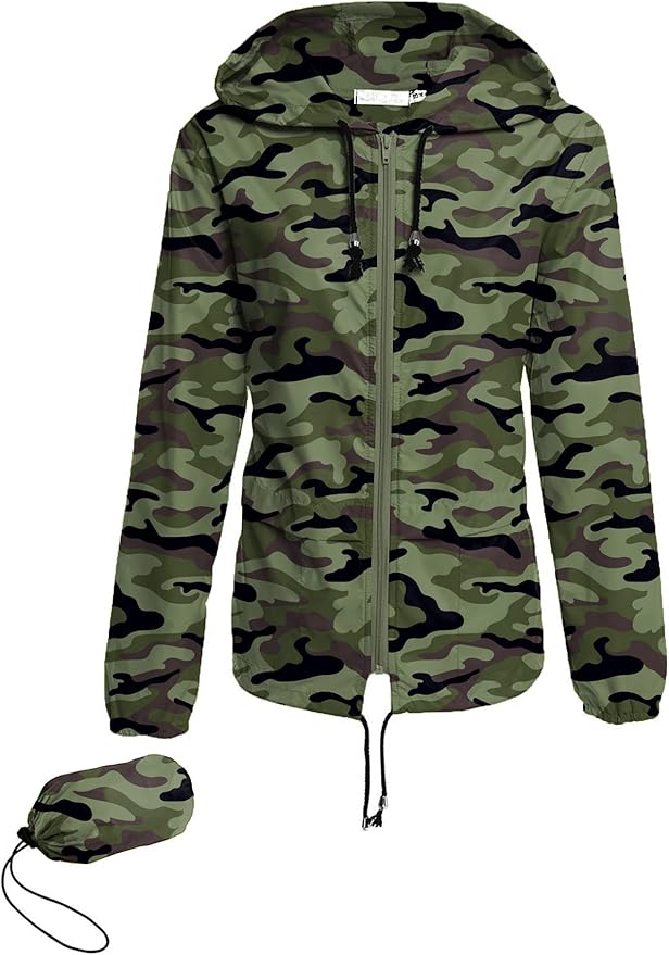 Avoogue Raincoat Women Lightweight Waterproof Rain Jackets Packable Outdoor Hooded Windbreaker
