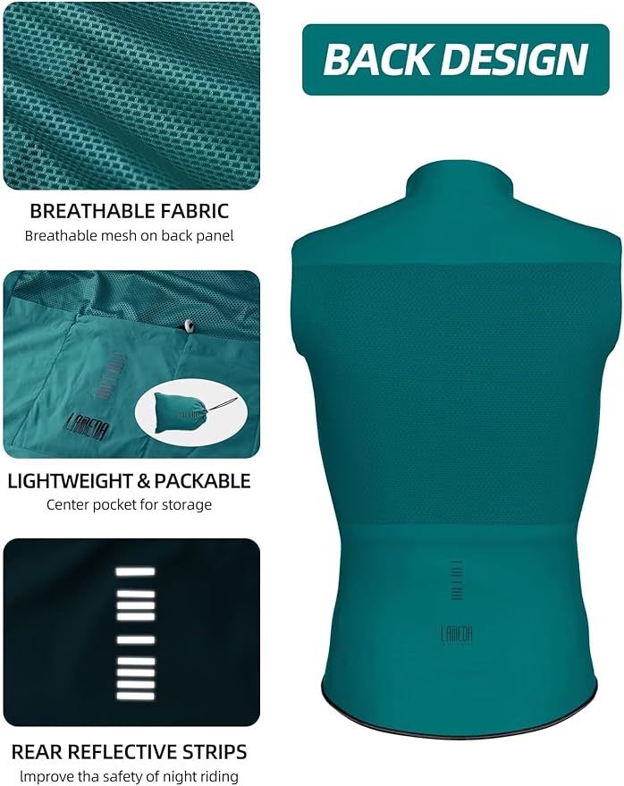 LAMEDA Cycling Jacket for Men Women, Windproof Lightweight Packable Cycling Windbreaker Bicycle Clothing Jacket