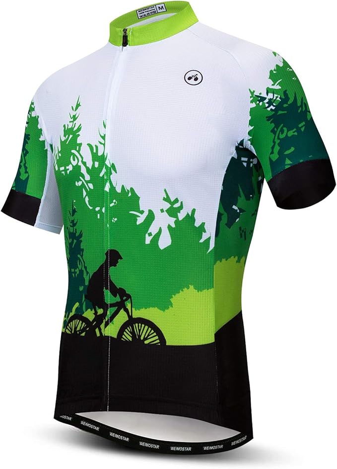 Men Cycling Jersey Skull Bike Short Sleeve Tops Quick-Dry Reflective 3-Pockets S-3XL