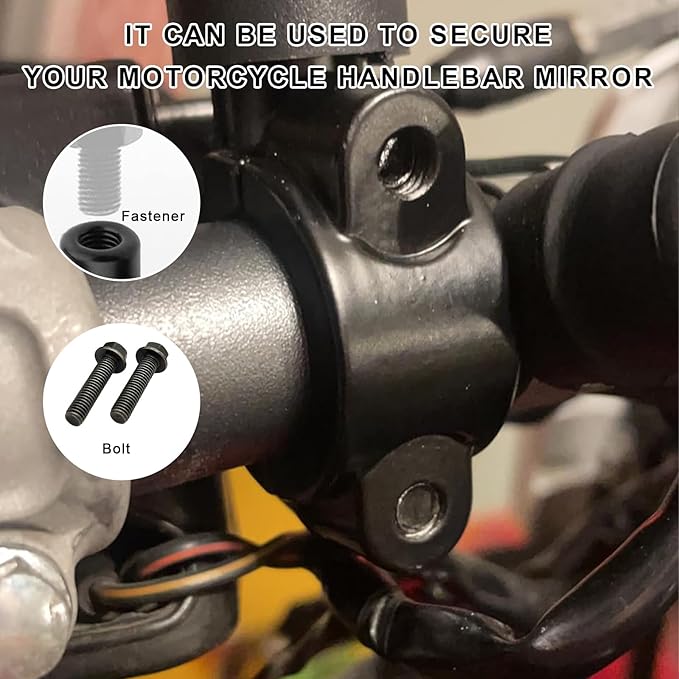 2PCS Motorcycle Mirrors Mounts, 7/8" Handlebar Mirror Mount Clamp Adaptor with 10mm Thread, Aluminum Alloy Rearview Mirror Bracket Clamp for Motorcycle Dirt Bike Scooter