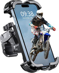 Motorcycle Phone Mount [Secure Grip][Anti-Drop], Upgrade Bike Phone Holder [1s Stable Lock], 360° Rotatable Phone Holder for Mountain Bike/ATV, Fits for iPhone/Samsung 4.7-6.8", Clamp Mount
