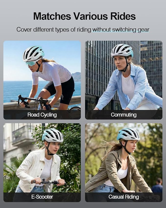 Odoland Adult Bike Helmet - Super Ventilation & Impact-Resistant Frame, Adjustable Dial System Lightweight Bicycle Helmet for Mountain, Commuting, Road Cycling