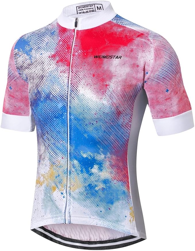 Weimostar Men's Cycling Jersey Men Mountain Bike Jerseys Short Sleeve Tops S-5XL