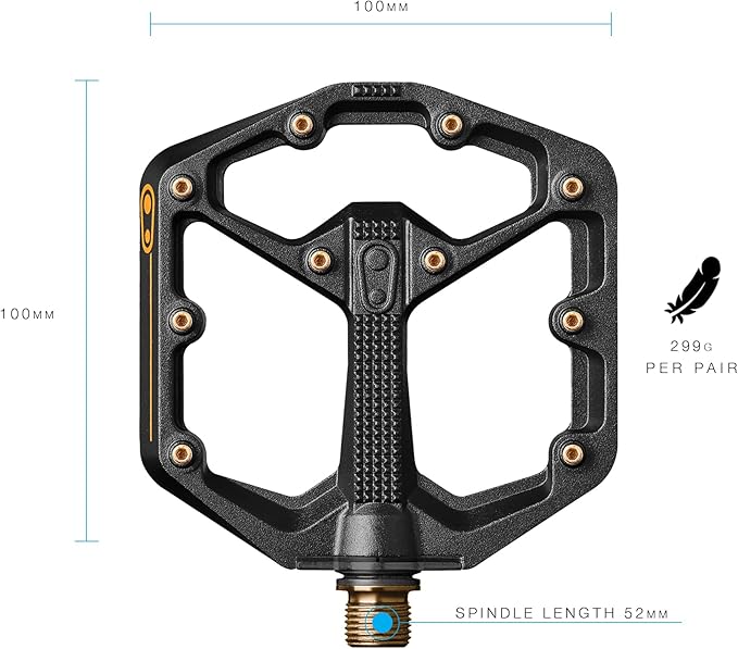 Crankbrothers Stamp Flat MTB Pedals - Size-Specific, Lightweight, Versatile, Durable Bike Pedals
