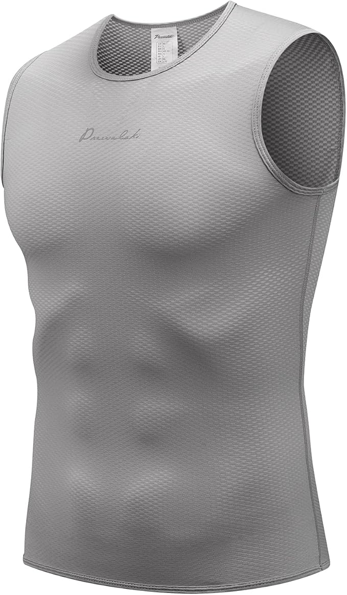 Przewalski Men’s Sleeveless Cycling Undershirt Quick Dry Bike Base Layer Vests Breathable Bicycle Jerseys Biking Tank Tops