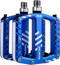 Bicycle Pedals with LED lights 5 Modes, Tap On-Off, USB Rechargeable, Waterproof, Flat CNC Aluminum Road Bike Pedals w 9/16" Cr-Mo Steel Axel w Pin, for Ebike, Commuter, Hybrid, City, Beach Bike