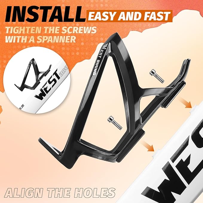 Bike Water Bottle Cage, Durable Ultralight Plastic Water Drink Holder Rack, Lightweight PC Water Bottle Holder for Bicycle, Cycling Bottle Holder Cages for MTB, Road Bike, Mountain Bikes (A)