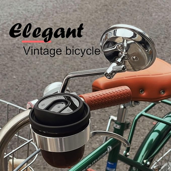 Vintage Bike Mirror Metal bicycle mirrors for handlebars Rearview Mirror Cruiser Bike Mirror Electric Bike mirror Side Mirror Galvanized Steel Frame for The Retro Bike Parts