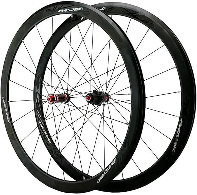 Carbon Fiber 700C Road Bikes Wheelset 40mm Aluminum Rim Front + Rear Wheel C/V Brake Quick Release 7 8 9 1011 Speed Matte