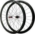Carbon Fiber 700C Road Bikes Wheelset 40mm Aluminum Rim Front + Rear Wheel C/V Brake Quick Release 7 8 9 1011 Speed Matte