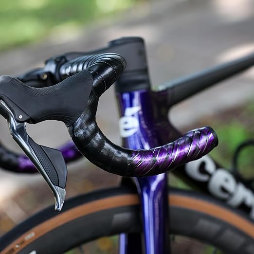GUEE SL Speed Road Bike Handlebar Tape – Premium PU Leather, Microtex Structure, Shock-Absorbing Foam, Ultra-Light 30g, Anti-Slip Racing Grip (2 Rolls, Storm Purple)
