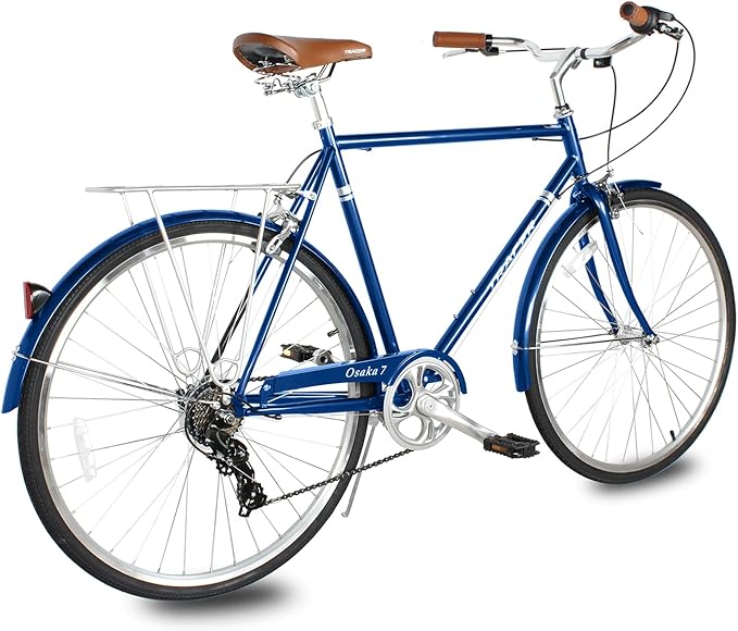 Tracer Osaka Hybrid Bikes, Steel Frame, Shimano Nexus Inter 3/7 Speed, Brown Seat Brown Grips, Road Bike, City Bike, Multiple Colors
