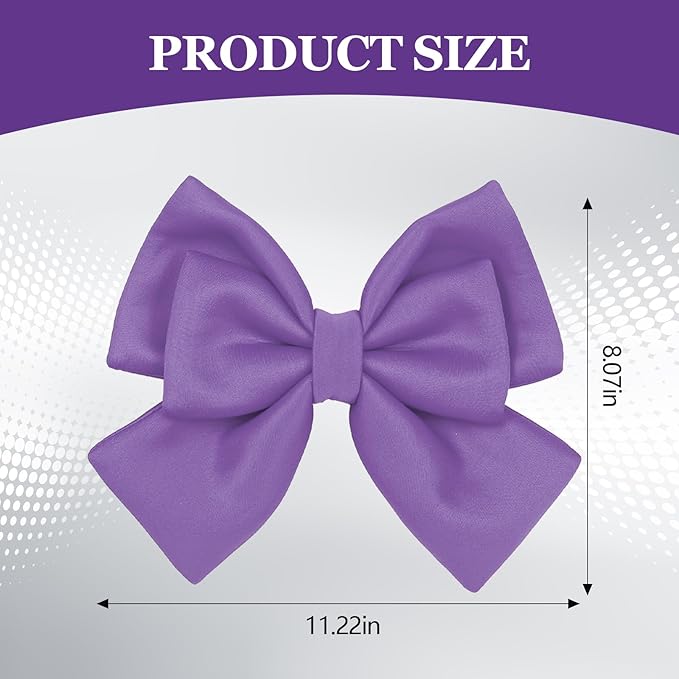 Bow Helmet Accessory, 8.07"x11.22" Stylish Motorcycle Helmet Bow Decoration for Women, Removable Cute Fashion Ribbon Bows Ornament for Motorcycle Scooter E-Bike Helmets (Purple)