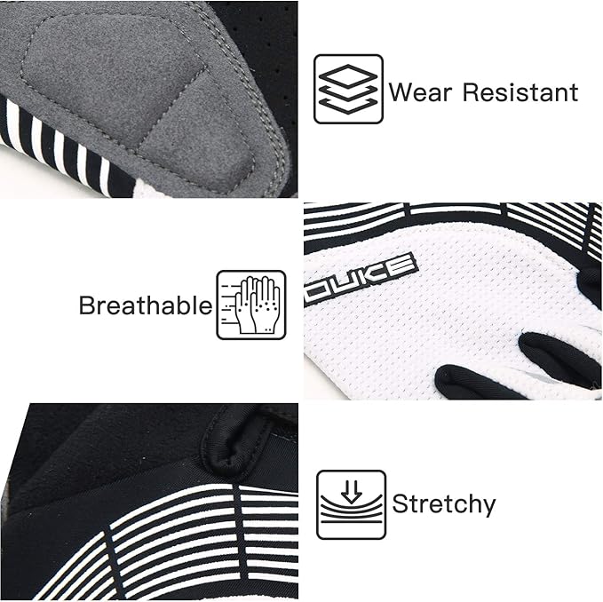 Souke Sports Cycling Bike Gloves - Padded Half Finger Bicycle Gloves with Shock-Absorbing, Anti-Slip, Breathable MTB & Road Biking Features for Men & Women