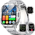 LIGE DM6 GPS Military Smart Watch for Men, 170+ Sport Modes/LED Flashlight/Compass/2.13'' AMOLED Smartwatches, IP68 Waterproof Fitness Watch, 600mAh/Pedometer Smart Watches for Android iOS, Sliver