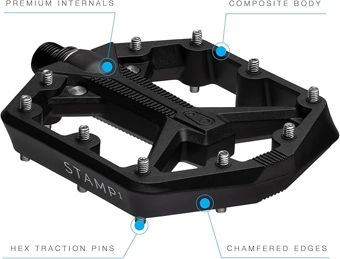 Crankbrothers Stamp Flat MTB Pedals - Size-Specific, Lightweight, Versatile, Durable Bike Pedals