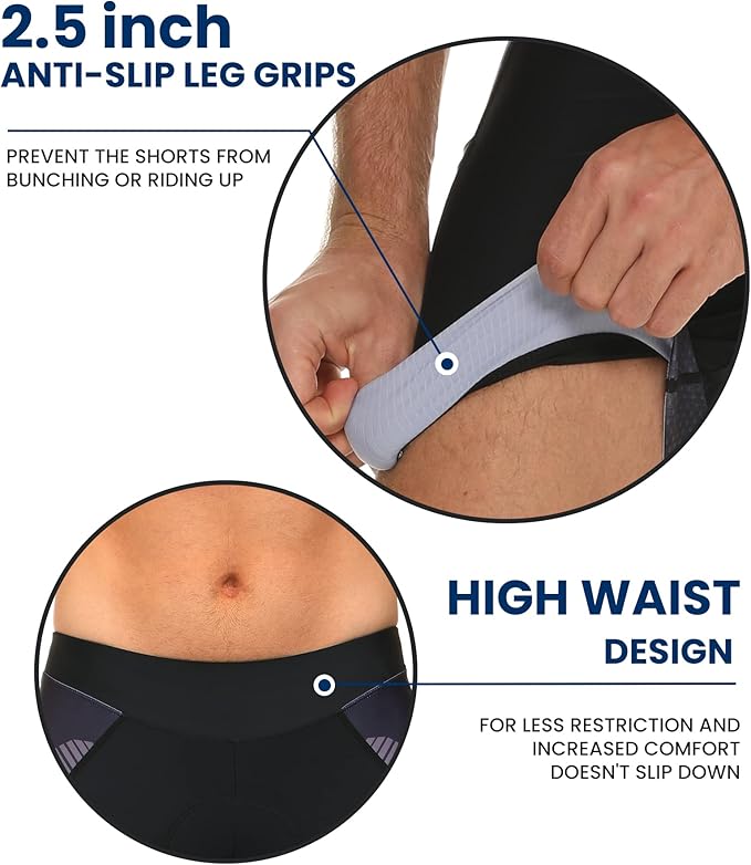 Padded Cycling Shorts Men's Cycling Underwear with 3D Padding Biking Bicycle Shorts Shock Absorb Comfortable Lightweight