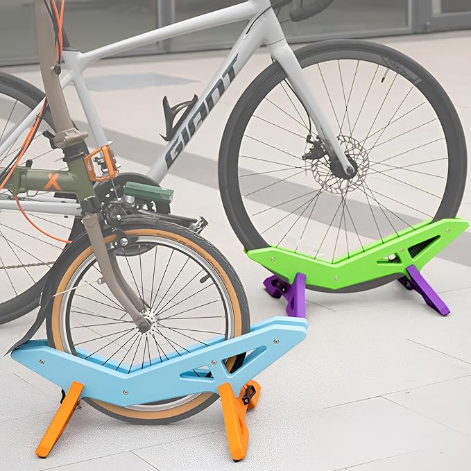 Adjustable Bike Floor Stand for 16"–29" Mountain & Road Bicycles, Foldable and Portable, Ideal for Indoor & Outdoor Garage Storage (Blue)