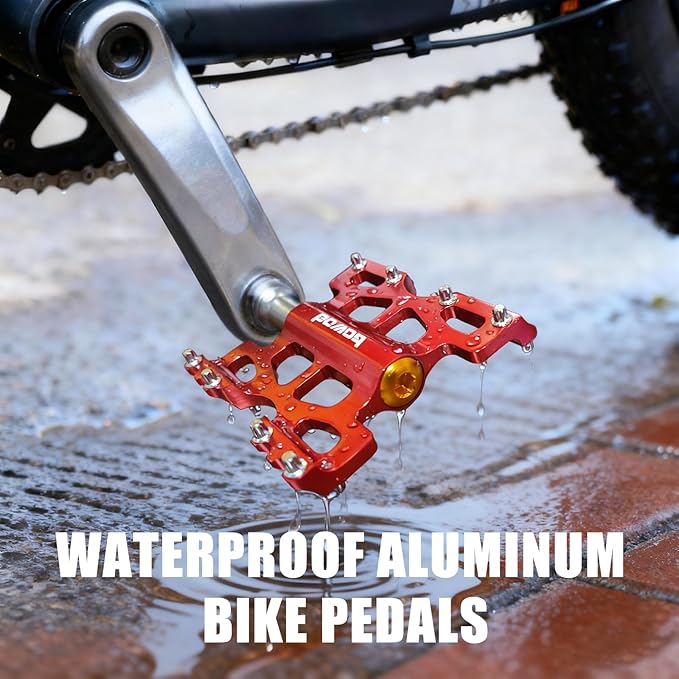 Bike Pedals 9/16" Lightweight Non-Slip Bicycle Platform Pedals - Fits Most Adult Bikes & Mountain Bikes &MTB, Road Bikes and Slip-Resistant Design