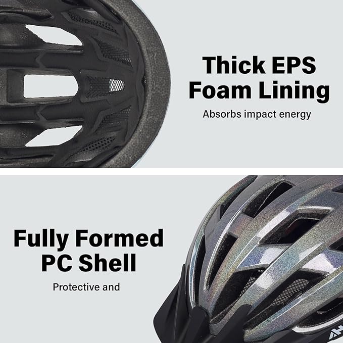 Youth Adult Road Bike Helmet, Men Women Adjustable Mountain Bicycle Helmet with Detachable Visor, 2 Sizes for Age 8-14+ Youth, Kids, Adult