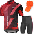 Lixada Men's Cycling Jersey Short Sleeve with Padded Shorts Quick-Dry Summer Short Bike Clothing Bicycle Shirts Pants Set