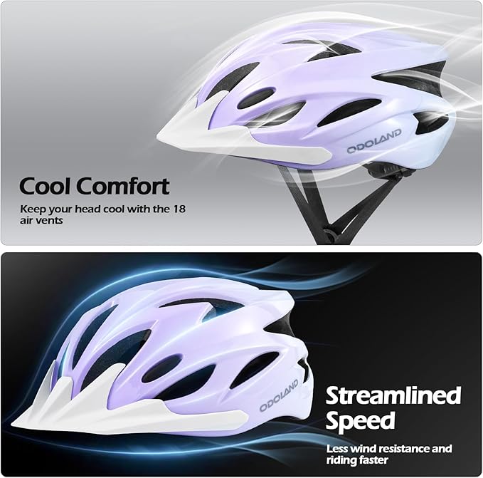 Odoland Adult Bike Helmet and Cycling Sunglasses Set for Men & Women, Safety Certified Bicycle Helmet with UV Protection Glasses for Mountain, Skating, Road, City Commuting & Outdoor Riding