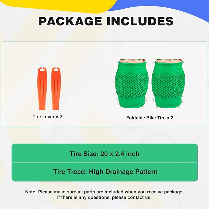 ZUKKA 20 x 2.4 Bike Tire 2 Pack 20 inch x 2.4 BMX Bike Tire Folding Replacement Tire for MTB Mountain Bike, BMX Bicycle Commuter Bike