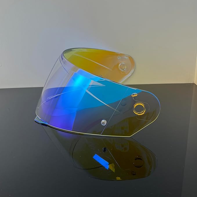 i90 Face Shield Visor Sunscreen for HJC HJ-33 i90/i91,Helmet Visor Replacement Windshield Sunshield (Revo Clear Blue-Day and Night)